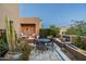 Outdoor patio with seating area and mountain views at 10585 E Crescent Moon Dr # 19, Scottsdale, AZ 85262