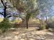 Landscaped backyard with flagstone patio and mature trees at 8227 E Sierra Pinta Dr, Scottsdale, AZ 85255