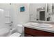 Clean bathroom with tub, toilet, and vanity at 1673 E Jardin Pl, Casa Grande, AZ 85122