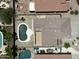 Aerial view of backyard pools and patios in a community at 1801 W Nighthawk Way, Phoenix, AZ 85045