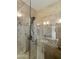 Walk in shower with glass enclosure and grab bars at 23610 S Desert Moon Ct, Sun Lakes, AZ 85248