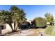 Front yard with mature palm trees and a gravel pathway at 23610 S Desert Moon Ct, Sun Lakes, AZ 85248