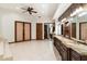 Large bathroom with double vanity, soaking tub and walk-in shower at 31048 N 56Th St, Cave Creek, AZ 85331