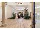 Spacious living room with high ceilings and a stone fireplace at 31048 N 56Th St, Cave Creek, AZ 85331