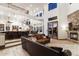 Open living space featuring a stone fireplace and access to backyard at 31048 N 56Th St, Cave Creek, AZ 85331