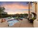 Private spa with seating and beautiful sunset views at 31048 N 56Th St, Cave Creek, AZ 85331