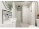 Modern bathroom featuring a walk-in shower and updated vanity at 4227 W Hatcher Rd, Phoenix, AZ 85051