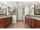 Elegant bathroom with double vanities and a large shower at 1300 Coyote Pass --, Carefree, AZ 85377