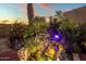 Inviting water feature with ambient lighting enhances the backyard's ambiance at 9950 E Sundance Trl, Scottsdale, AZ 85262