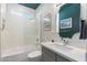 Stylish bathroom with subway tile, glass shower door, and modern vanity at 1618 W Culver St, Phoenix, AZ 85007