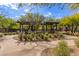 Landscaped community pathway with relaxing pergola seating areas at 18196 N 92Nd St, Scottsdale, AZ 85255