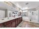 Primary bathroom with double vanity and soaking tub at 4628 W Hasan Dr, Laveen, AZ 85339