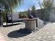 Unique backyard decor with modern stone accents at 6307 E Gelding Dr, Scottsdale, AZ 85254