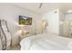 Bright bedroom with a comfy bed, mounted TV, and modern decor, creating a serene living space at 20100 N 78Th Pl # 1040, Scottsdale, AZ 85255