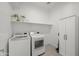 Laundry room featuring modern washer and dryer and a storage cabinet at 2027 W Sleepy Ranch Rd, Phoenix, AZ 85085