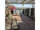 Brick patio with pergola and storage shed at 2545 W Rose Ln # A-2, Phoenix, AZ 85017