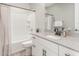Clean bathroom with tub, shower, and modern vanity at 26049 S 230Th St, Queen Creek, AZ 85142