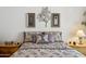 Bedroom with a bed featuring stylish bedding and decor at 31538 N Larkspur Dr, San Tan Valley, AZ 85143