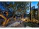 Landscaped yard with mature trees, cacti, and desert landscaping at 9290 E Thompson Peak Pkwy # 422, Scottsdale, AZ 85255