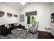 Sophisticated living room featuring a stylish black and white color scheme at 9290 E Thompson Peak Pkwy # 422, Scottsdale, AZ 85255