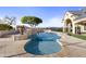 Luxury pool and spa with mountain views; expansive backyard at 1233 E Salado Cir, Mesa, AZ 85203
