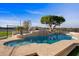 Inviting swimming pool with a spa and a stone deck at 1233 E Salado Cir, Mesa, AZ 85203