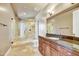 Bathroom with walk-in shower and granite vanity at 3804 E Camelback Rd, Phoenix, AZ 85018