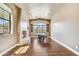 Home office with fireplace and large window at 3804 E Camelback Rd, Phoenix, AZ 85018