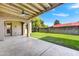 Covered patio with ceiling fan and access to backyard at 3804 E Camelback Rd, Phoenix, AZ 85018
