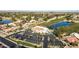 Aerial view of community features including pool and parking at 563 W Champagne Dr, Chandler, AZ 85248