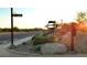 Desert Ranch community entrance sign with desert landscape at 9235 E Vista Dr, Scottsdale, AZ 85262