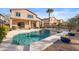 Home with a large backyard pool and patio at 1723 E Cotton Ct, Gilbert, AZ 85234