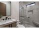 Contemporary bathroom with a walk-in shower and modern fixtures at 17444 N 79Th St, Scottsdale, AZ 85255