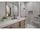 Modern bathroom with a large walk-in shower and floating vanity at 17444 N 79Th St, Scottsdale, AZ 85255