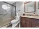 Clean bathroom featuring a walk-in shower and modern vanity at 1931 W Mulberry Dr, Chandler, AZ 85286