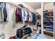 Walk-in closet with hanging clothes, shelving, and storage space at 4511 W Valencia Dr, Laveen, AZ 85339