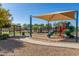 The community playground has a colorful playset covered by a shade for to enjoy at 4511 W Valencia Dr, Laveen, AZ 85339