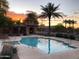 Community pool and spa with palm trees at sunset at 4511 W Valencia Dr, Laveen, AZ 85339