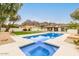 Large pool and spa with mountain view at 4622 E Palo Verde Dr, Phoenix, AZ 85018