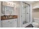 Updated bathroom with glass shower and modern vanity at 5330 N Central Ave # 3, Phoenix, AZ 85012