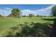 View of a putting green with golf carts and trees at 650 N Hawes Rd # 4820, Mesa, AZ 85207