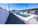 This spacious backyard features a pristine swimming pool, a covered patio, and ample space for outdoor relaxation at 941 W Peralta Ave, Mesa, AZ 85210