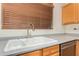 Modern kitchen sink with stainless steel faucet and dishwasher at 9862 E Flower Ave, Mesa, AZ 85208