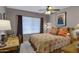 Spacious bedroom with wooden desk and southwest bedding at 10101 N Arabian Trl # 2052, Scottsdale, AZ 85258