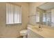 Clean bathroom includes a shower, toilet and vanity at 10625 W Deanne Dr, Sun City, AZ 85351