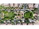 Overhead aerial view highlighting an ornate, well-manicured neighborhood park at 14200 W Village Pkwy # 113, Litchfield Park, AZ 85340