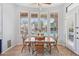 Charming breakfast nook with wood table and chairs, overlooking the pool at 351 N Cloverfield Cir, Litchfield Park, AZ 85340