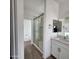 Clean bathroom with walk-in shower and modern vanity at 22270 W Skinner Rd, Wittmann, AZ 85361