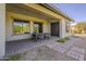 Covered patio with seating area and view of the backyard at 2480 E Haymore St, Gilbert, AZ 85298