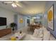 Open-concept living area showcasing the seamless connection between the living, dining, and kitchen spaces at 4714 E Paso Trl, Phoenix, AZ 85050